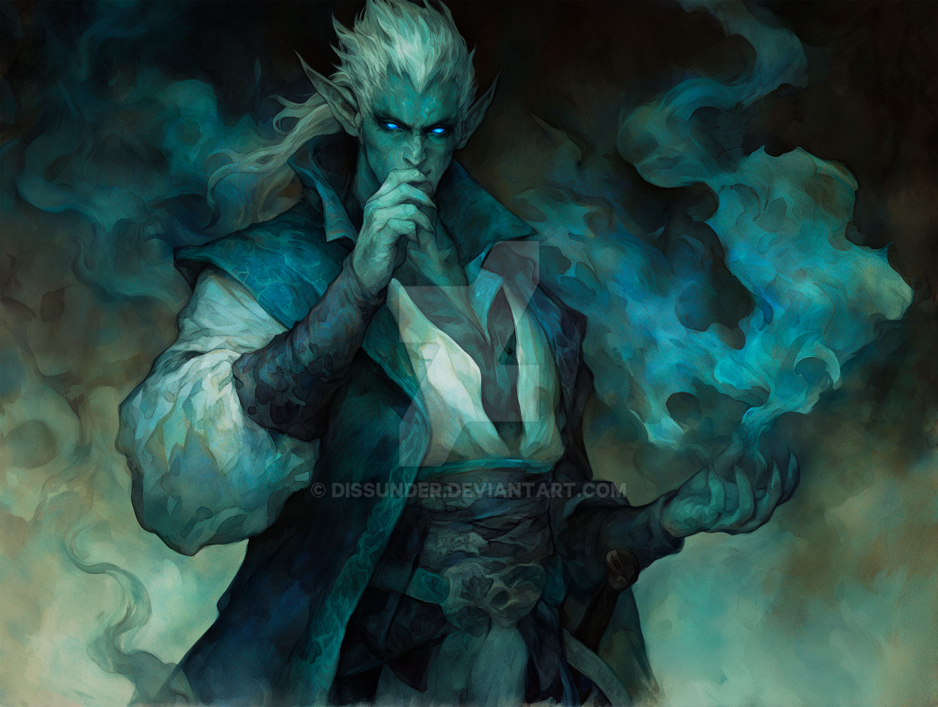 Elf Sorcerer Sinister Drow Warlock Fantasy Epic HD