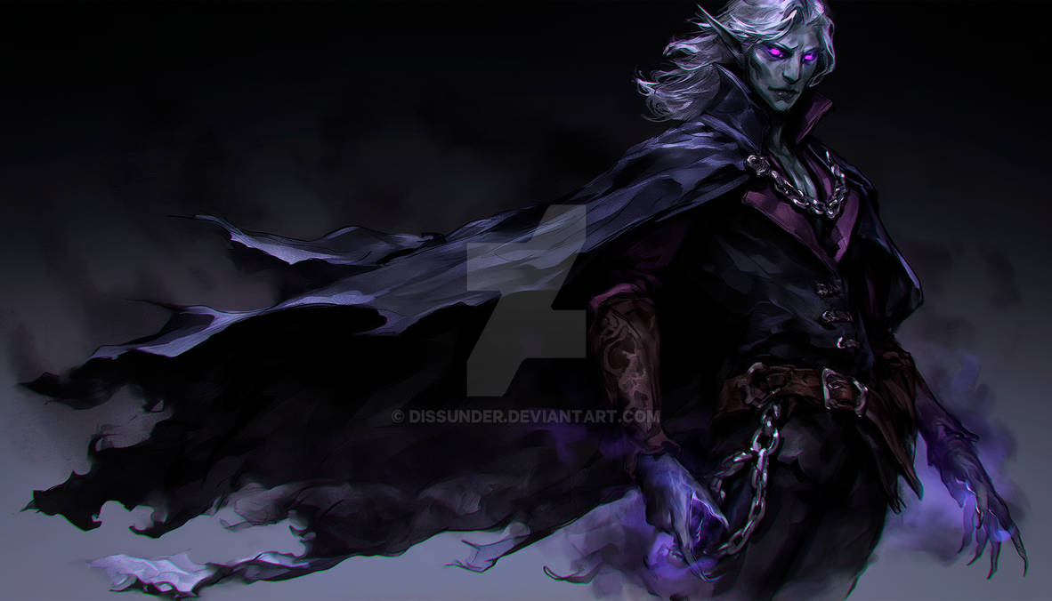 Vampire Dro Drow Dark Elf Vampire Warlock Sorcerer Mage DnD HD by Dissunder on ...