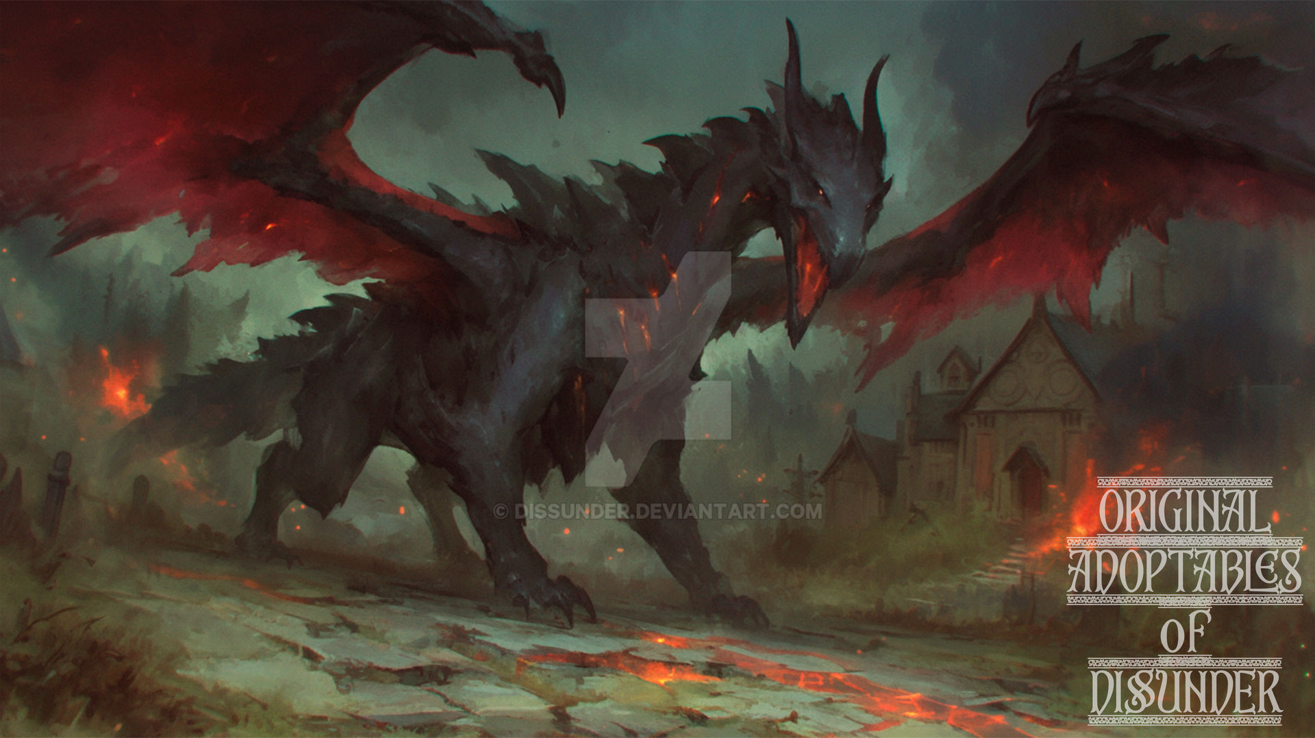 Infernal Monster Winged Infernal Dragon Creature Monster DnD Epic by Dissunder on DeviantArt