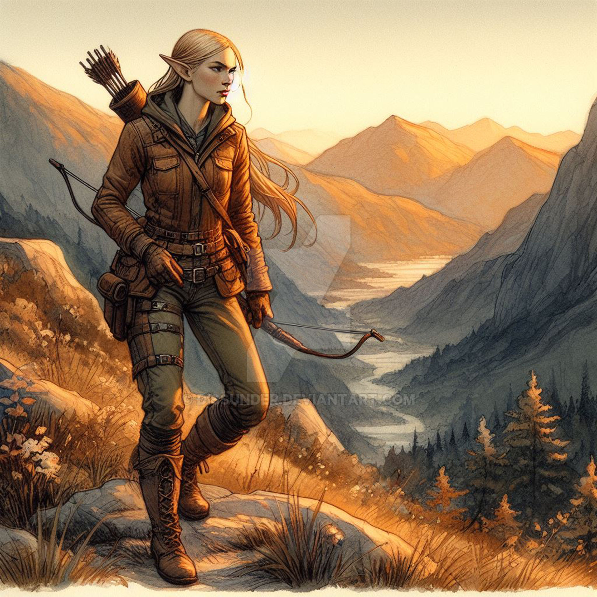 Ranger Elf Scout Adoptable Archer Bowman DnD Art by Dissunder on DeviantArt