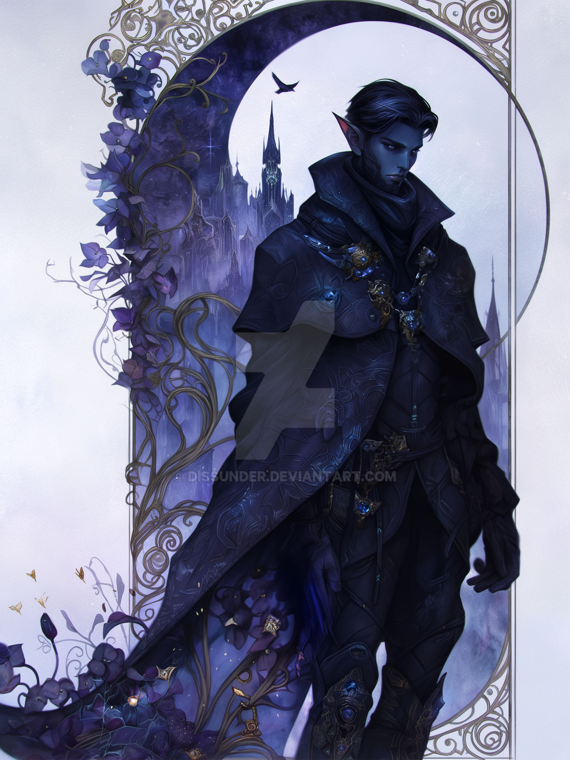 Vampire Dro Night Elf Drow Vampire Gothic Art Nouveau Adopt HD by Dissunder on ...