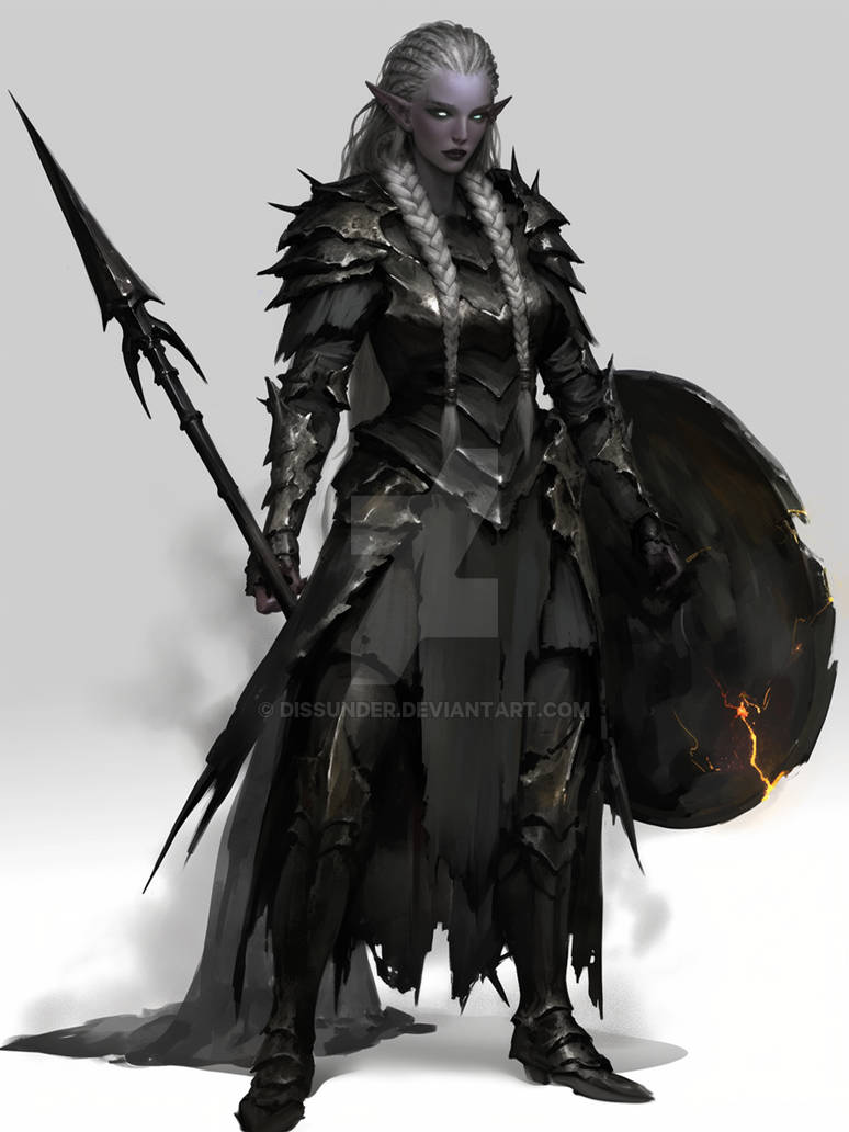 Elf DND Drow Rogue Warrior Female Epic Fantasy Art by Dissunder on ...