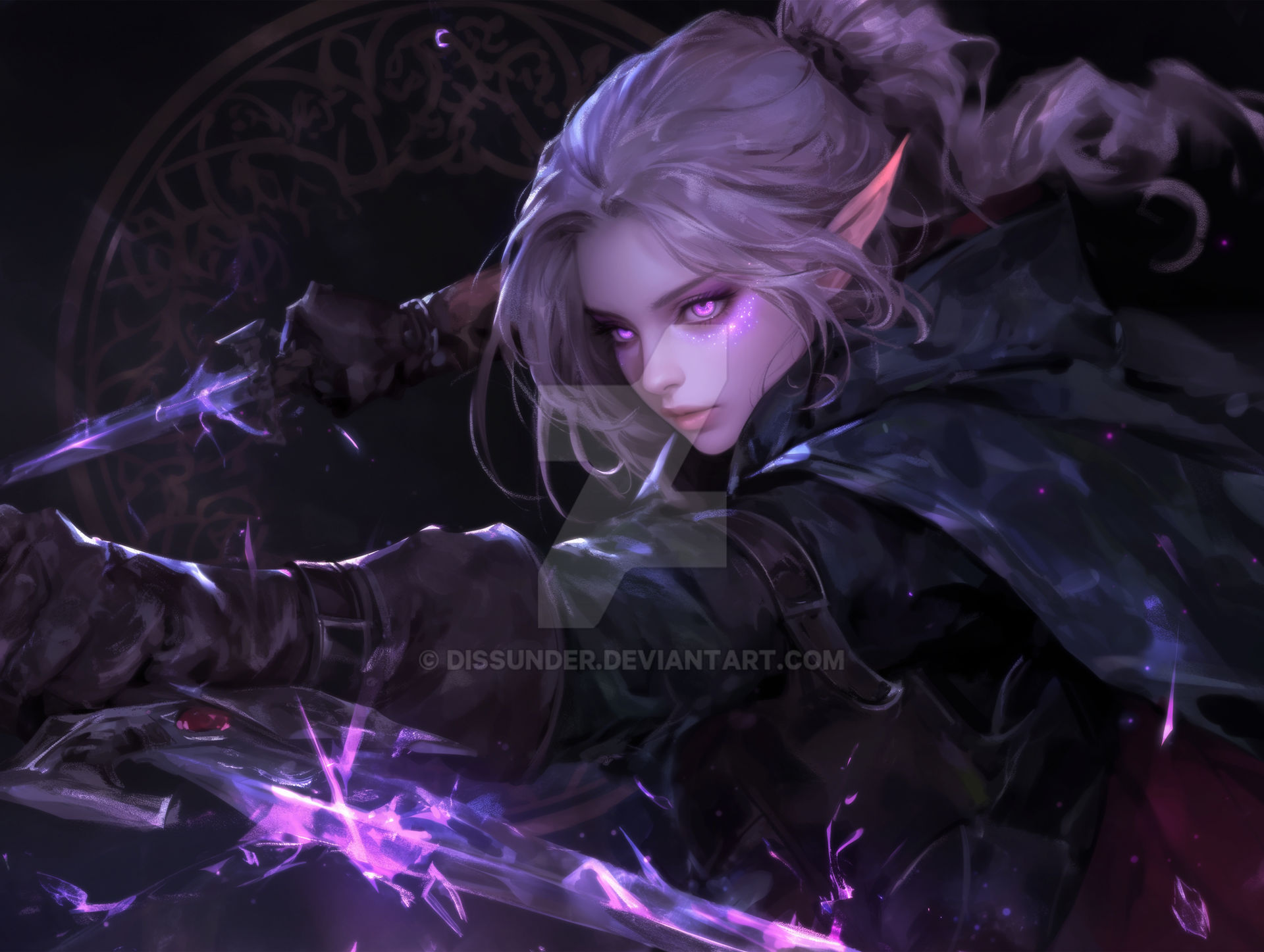 Elf DND Drow Rogue Warrior Female Epic Fantasy Art by Dissunder on ...