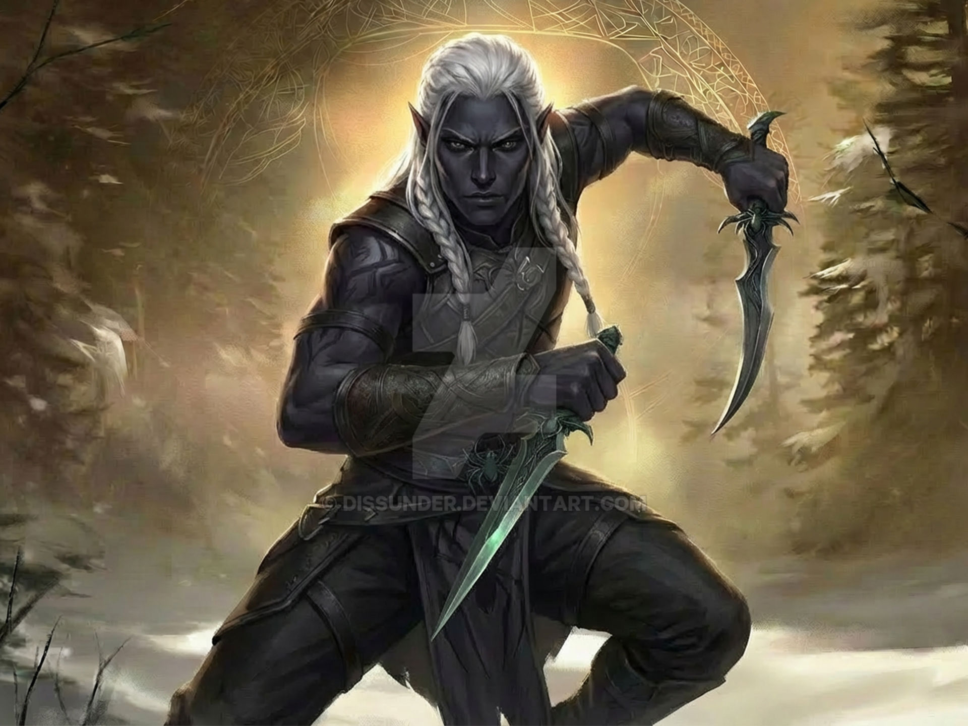 Elf DND Drow Rogue Warrior Male Epic Fantasy Art by Dissunder on DeviantArt