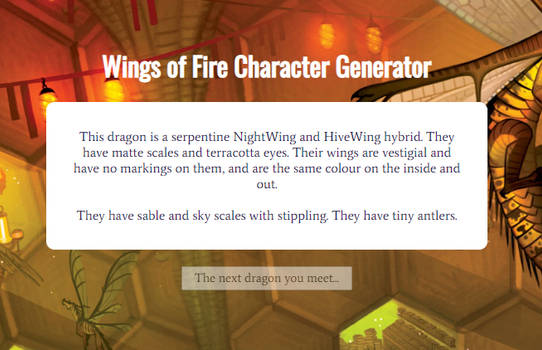 Wings of Fire OC Generator