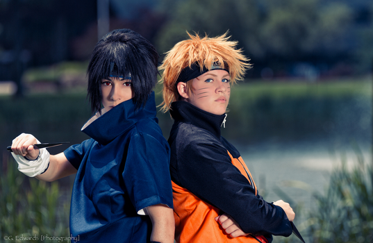 Sasuke and Naruto Closeup