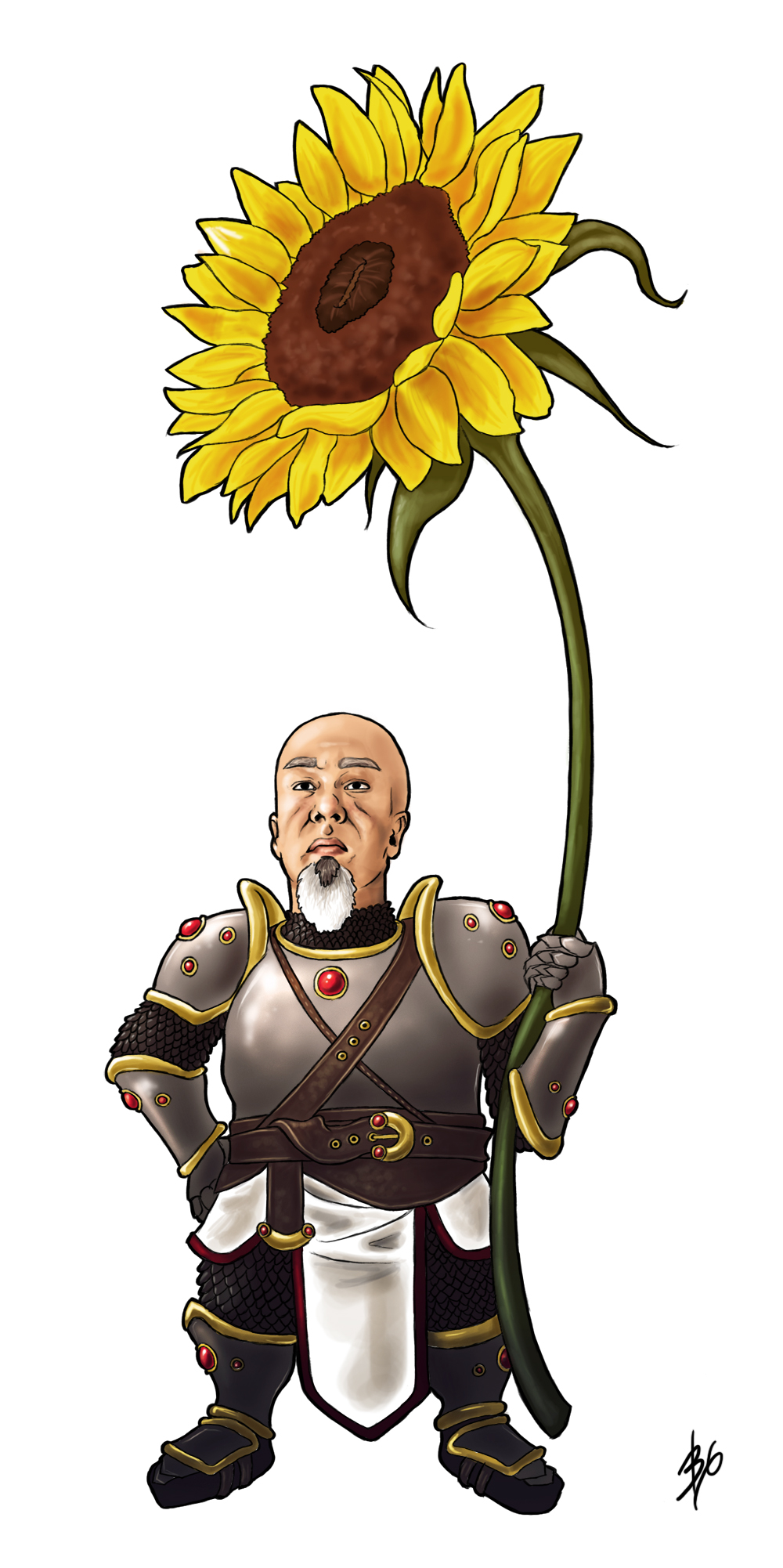 My Father as a Dwarf with a Sunflower