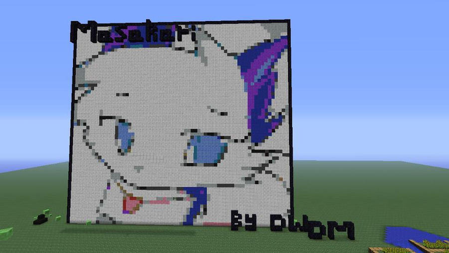 Masakari Pixel Art in Minecraft