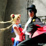 Sailor Moon and Tuxedo Mask cosplay