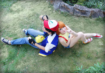 Pokemon trainers Ash Ketchum and Misty Cosplay