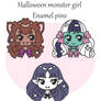 Halloween Monster girl enamel pin pre orders