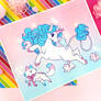 Ponies and Kitties Riso print