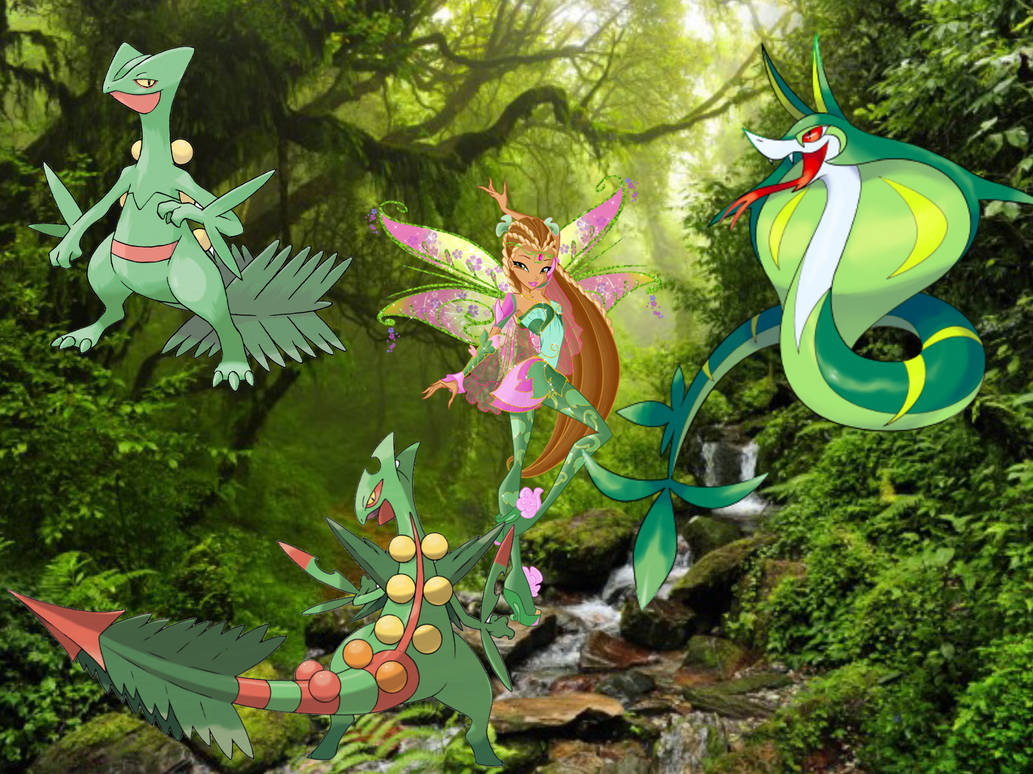 Flora and her Pokemon team by Jamesdean1987 on DeviantArt