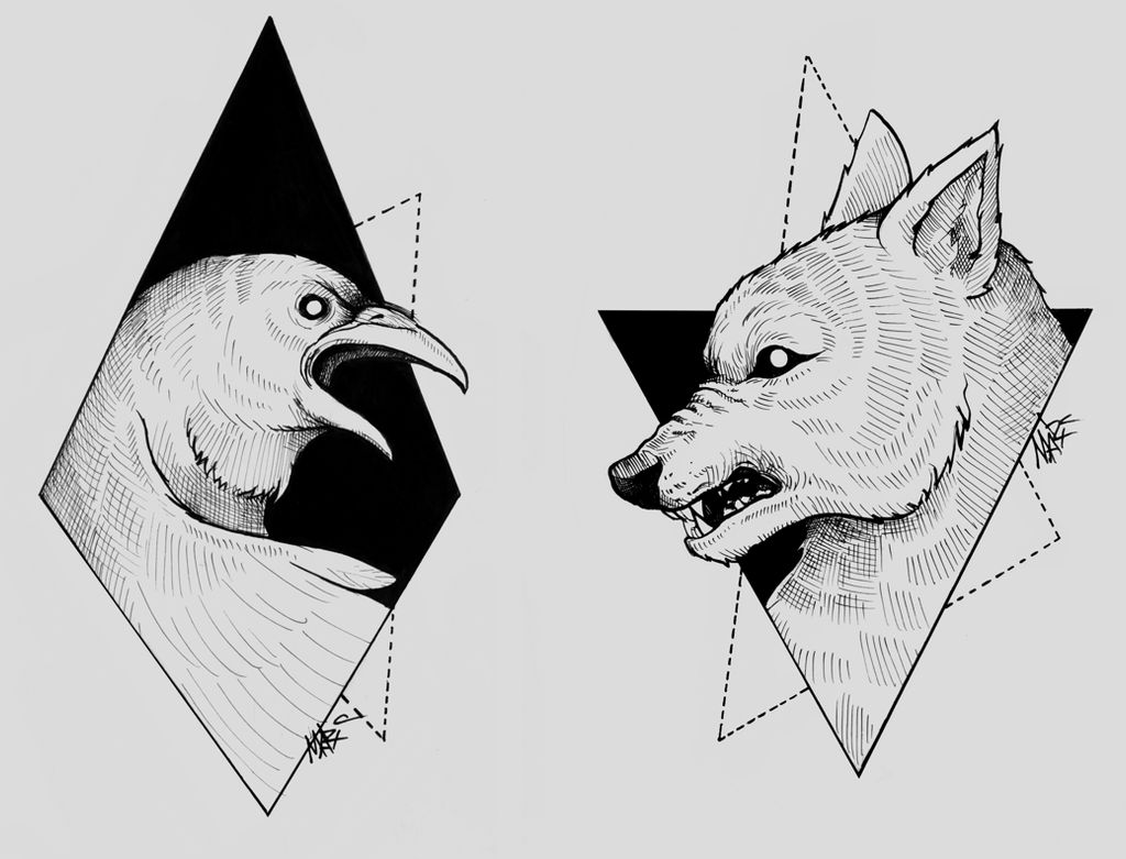 Crow Wolf Tattoo by MaryMaryLP on DeviantArt