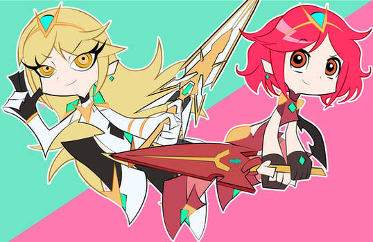 Pyra and Mythra x Panty and Stocking