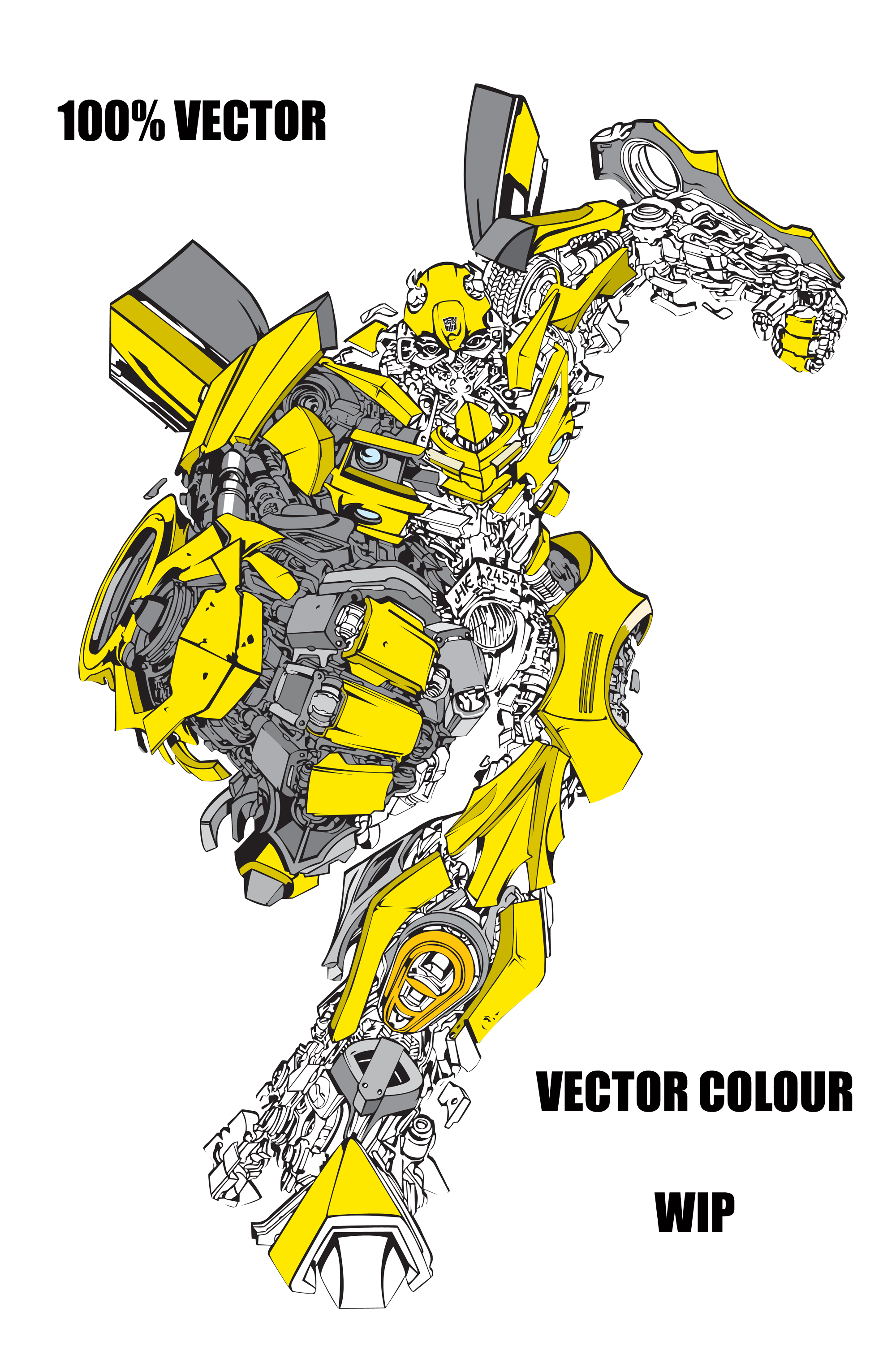 Bumblebee in colour WIP 2