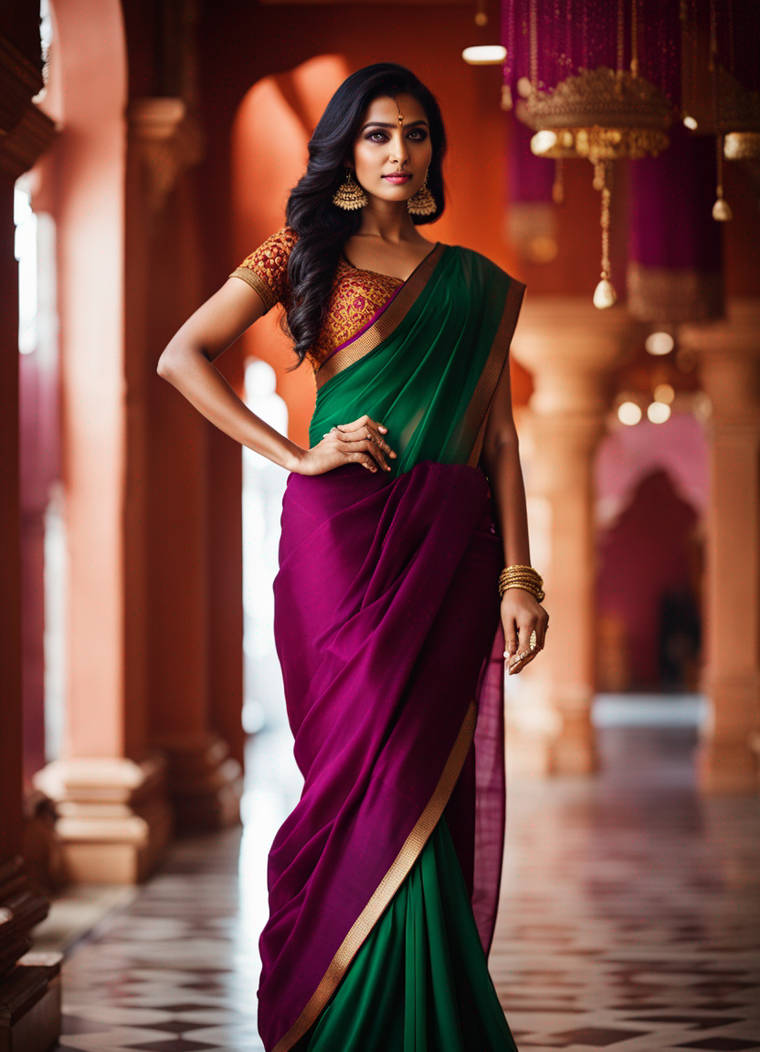Indian Models A beautiful model from India models a forest green by TerMcC on DeviantArt