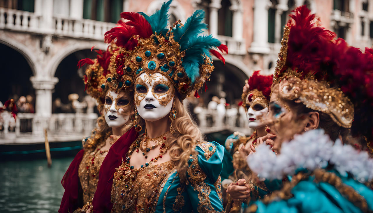 A vibrant celebration along the winding canals of