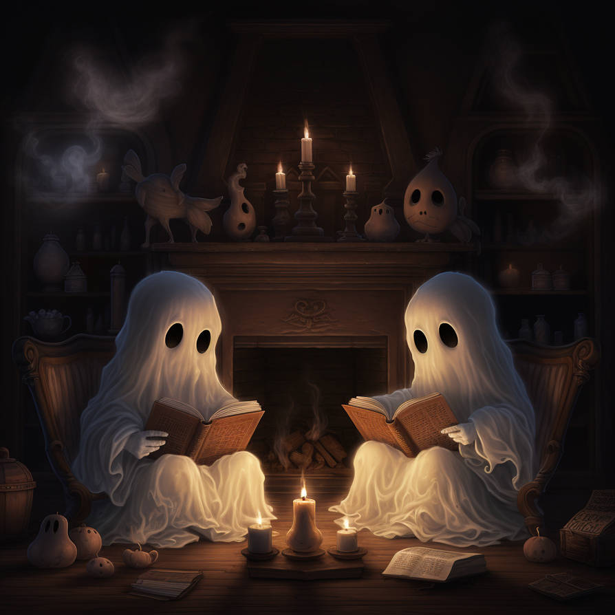 Ghost Computer Story Ghosts Telling Stories - Halloween PC Background by ArtFromAnAi on ...