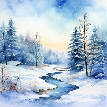 Winter PC Background (Watercolors)