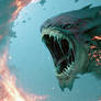 Cosmic Leviathan Attacks Megastructure