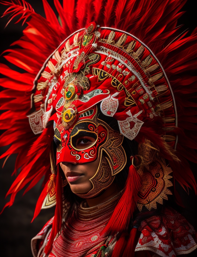 masked AZTECA warrior wearing head gear facial mak by Giugus46 on ...