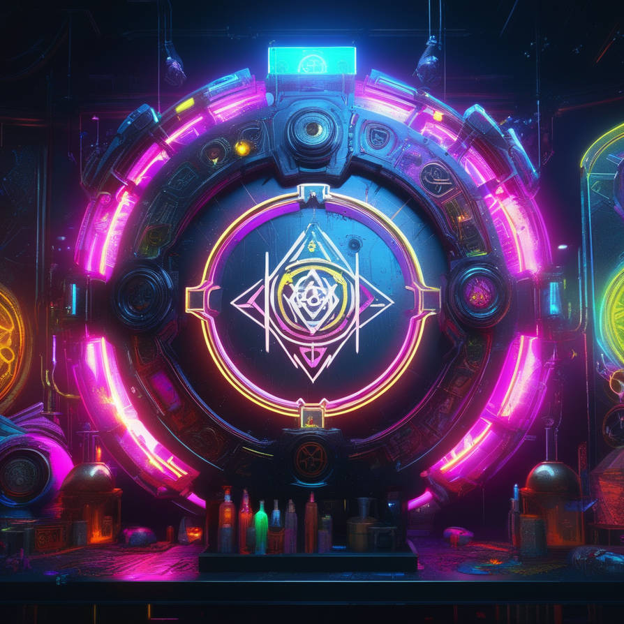 Magic Cyberic Metalic-cyberpunk-magick-circle-with-sigil-and-alc by Giugus46 on ...