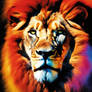 Lion-21st-century-ablaze-colors-digital-collage-ar