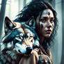 -woman-and-wolf-realistic-digital-art-native-ameri