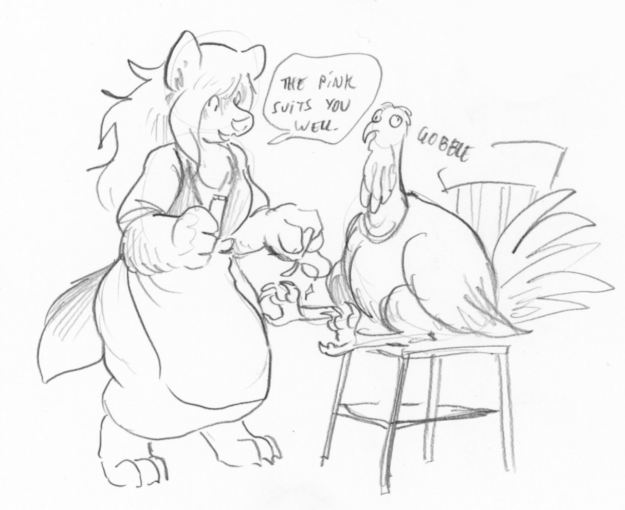 Maxine Preparing a Turkey by Cervelet