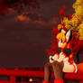 Sandy Sitting on a Bridge in Fall VRChat