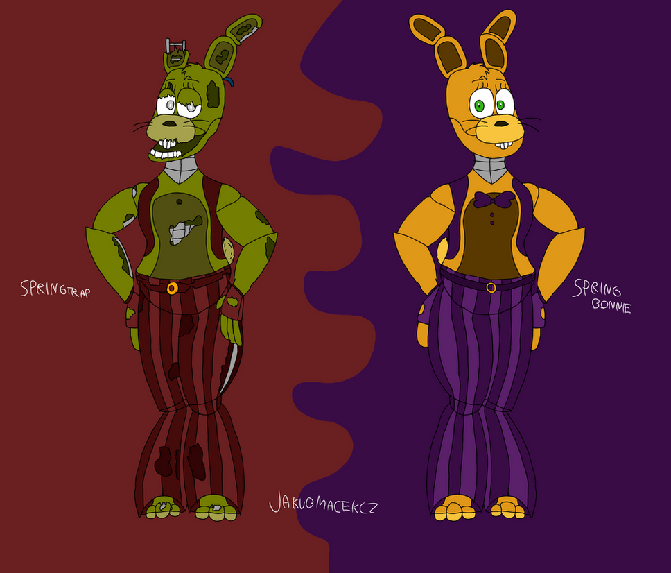 Springbonnie And Springtrap with New Clothes by JakubMacekCZ on DeviantArt