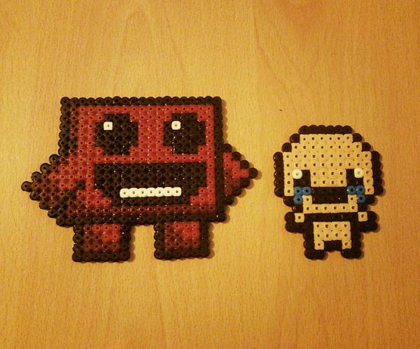 Bead Sprite Art 8 Isaac and Meatboy