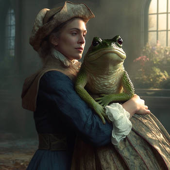 A Victorian Woman and Her Frog