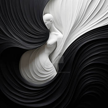 Fluid Elegance: A Black and White Muse