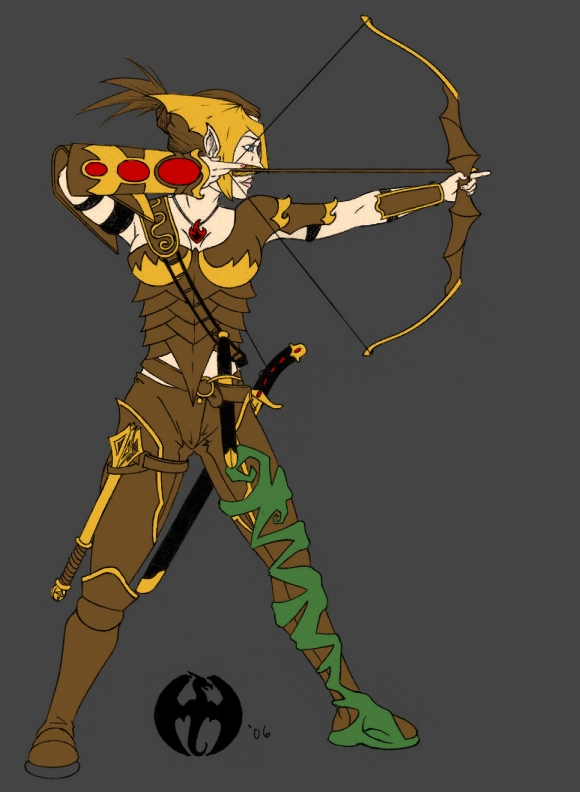 Elven Warrioress Colored