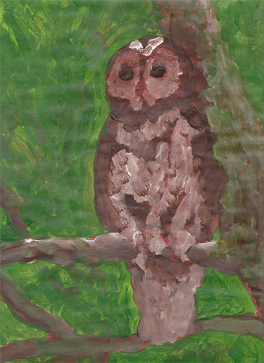 Owl done with acrylic paint