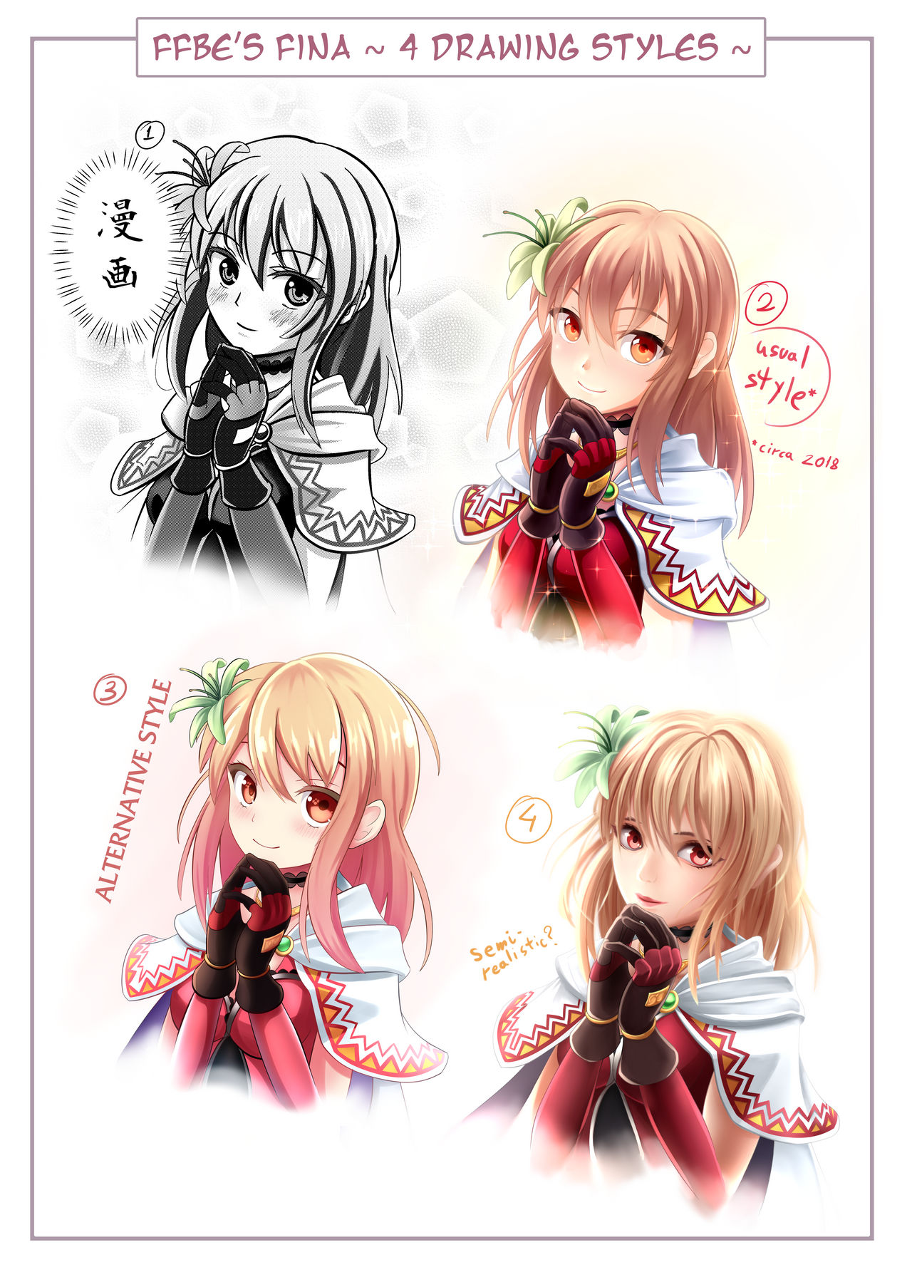 Ffbe S Fina 4 Different Styles By Ryo Suzuki On Deviantart