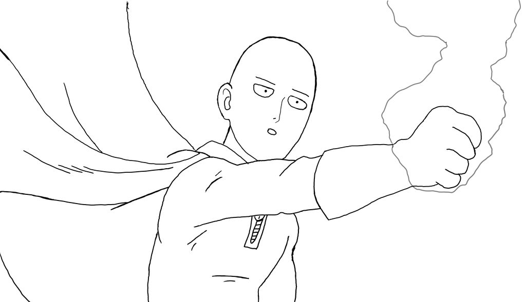 Saitama digital outline- One Punch Man by ANlME-TRASH on DeviantArt