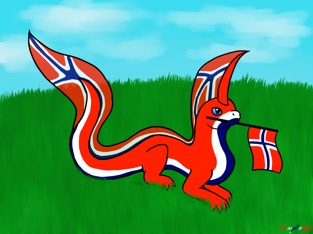 Norwegian flag Dragon by TheDragonHogg01 on DeviantArt
