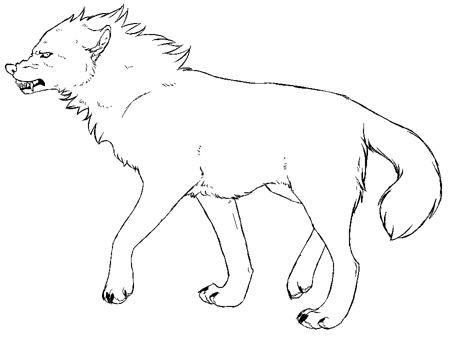 Free Wolf Lineart 2