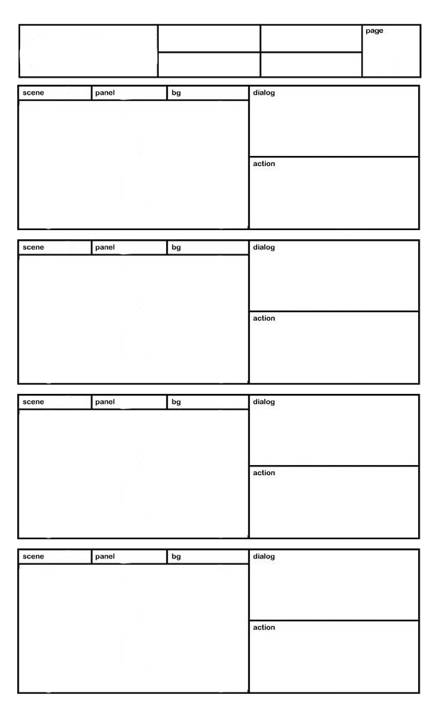 Storyboard page template