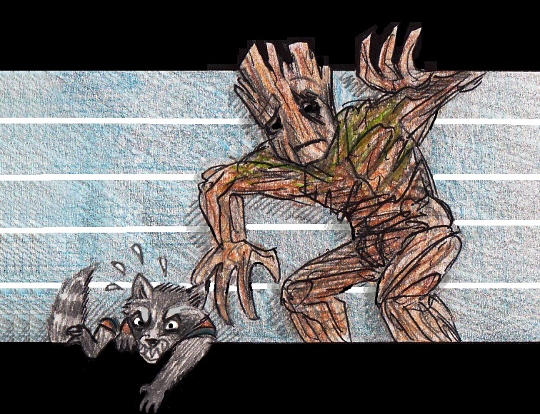 Rocket Raccoon and Groot