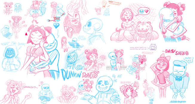 Sans x Muffet doodle dump