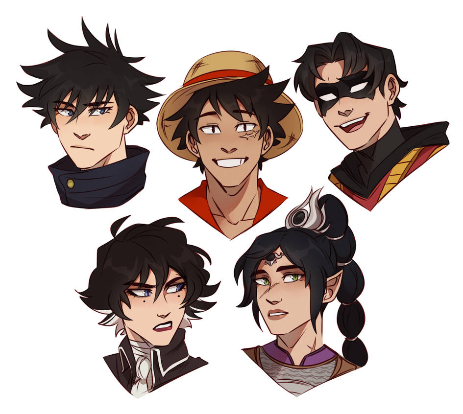 Black haired characters by Frishbi on DeviantArt