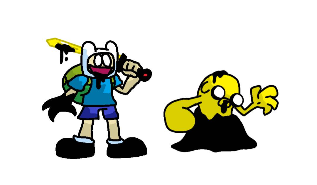 I redesigned finn and jake sprites from the pibby fnf mods, lol : r/Pibby