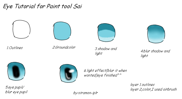 Paint tool sai eye tutorial