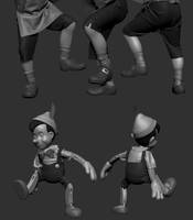 Geppetto and Pinocchio dancing WiP