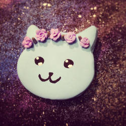 Flower Crown Kitty Necklace