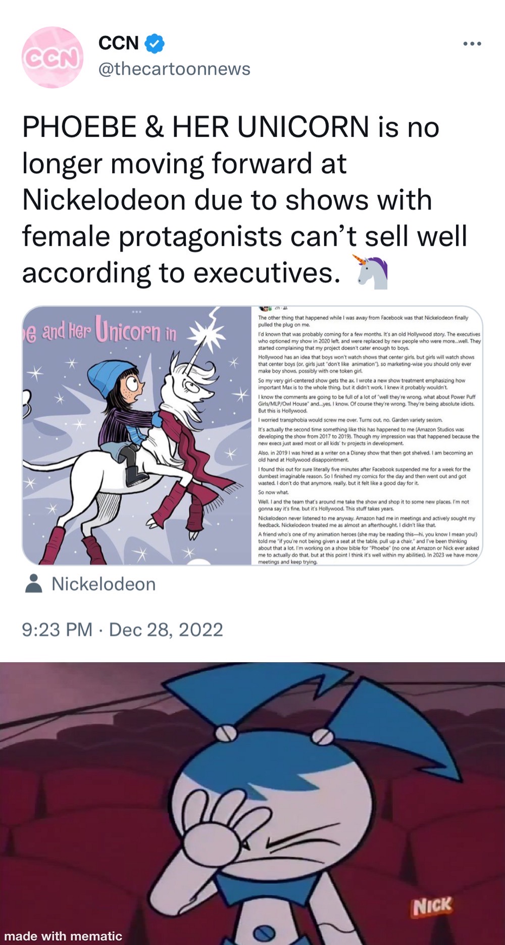 Jenny reacts to Nickelodeon being sexist